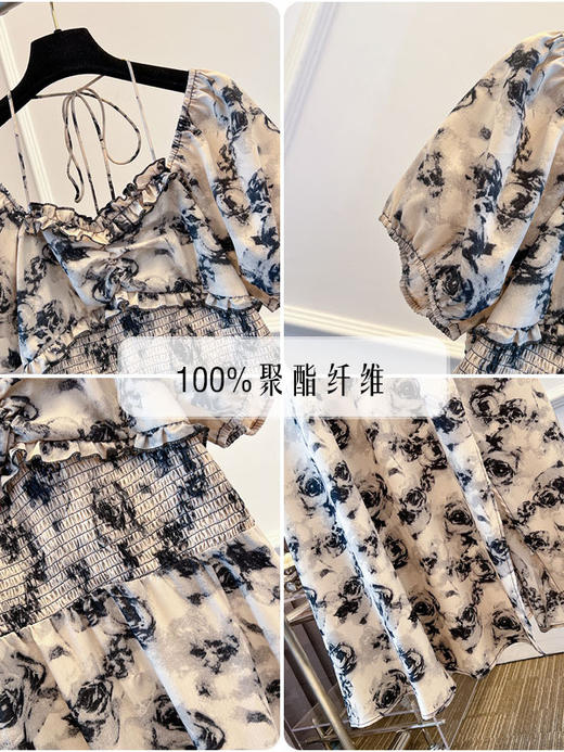 【特大码碎花连衣裙】夏季新款 120-330斤绑带口袋开叉孕妇哺乳期 宽松舒适 轻薄透气 商品图3