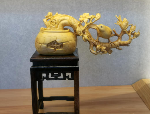 喜上梅梢°黄杨木摆件 商品图0