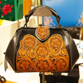 深山集市·黑素雕刻手提包