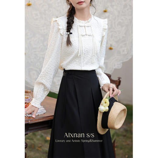 鹿向南《棠梨煎雪》时尚气质法式衬衫通勤绝美简约早春衬衣女L33887 商品图4