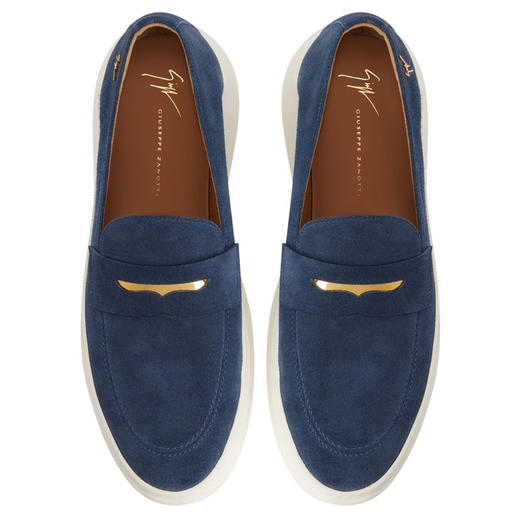 Giuseppe Zanotti 男士金属徽标休闲运动鞋 蓝色 IU30003008 商品图3