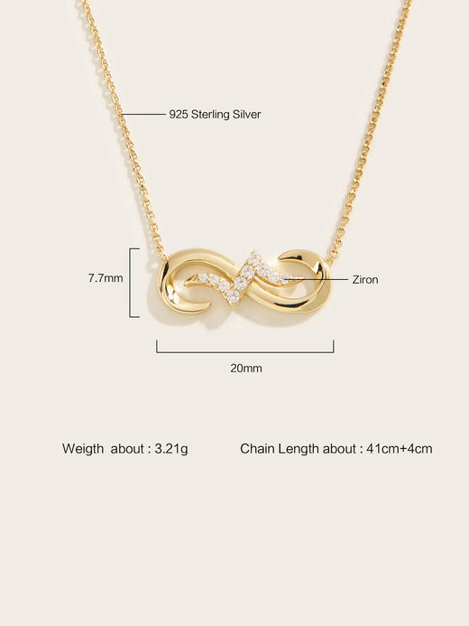 【品牌授权】LACLOCHE纯银镀金密语项链 颜色：14K黄； 材质：925银 商品图2