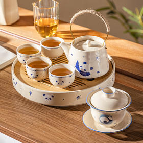 摩登主妇mototo陶瓷泡茶壶2024新款茶水壶专用提梁壶茶杯盖碗套装