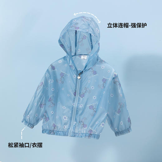 迪士尼儿童防晒衣夏日男女童卡通印花透气拉链上衣防晒衣 商品图7