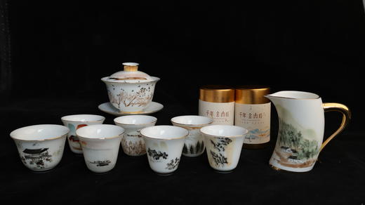 齐白石山水十二条屏茶具套装 商品图1