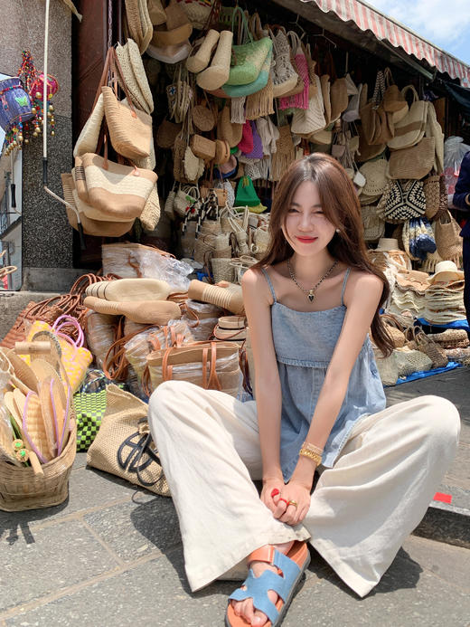 <曾小咸推荐>【夏日冰果】牛仔吊带上衣 商品图3