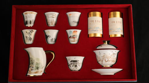 齐白石山水十二条屏茶具套装 商品图5