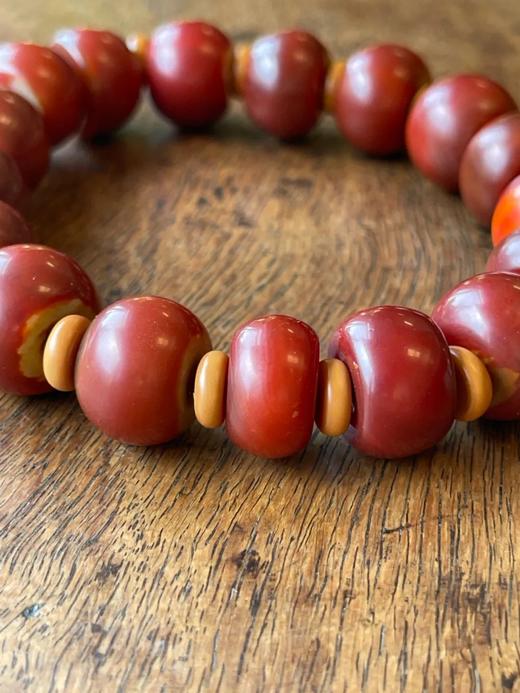 战国红双色玛瑙鼓珠手链，顺丰包邮 商品图6