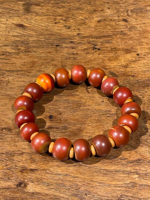 战国红双色玛瑙鼓珠手链，顺丰包邮 商品图9