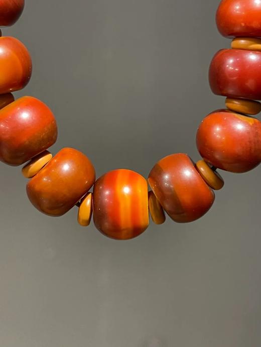 战国红双色玛瑙鼓珠手链，顺丰包邮 商品图1