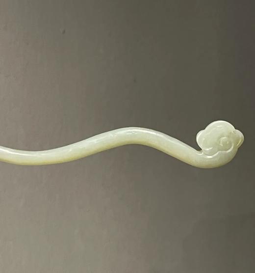 白玉雕如意云头波浪形发簪，顺丰包邮 商品图5