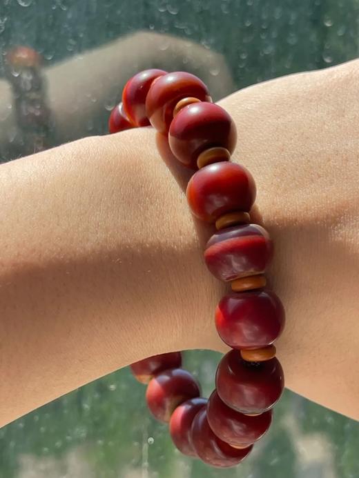 战国红双色玛瑙鼓珠手链，顺丰包邮 商品图4