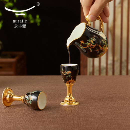 永丰源  石榴家园9头酒具陶瓷轻奢描金酒具复古分酒器酒杯 商品图2