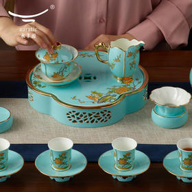 永丰源 夫人瓷33头陶瓷茶具 豪华功夫茶具茶盘盖碗家用整套茶具