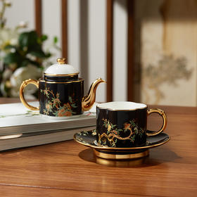 永丰源夫人瓷石榴家园4头茶具陶瓷茶具套装轻奢描金茶壶茶杯碟