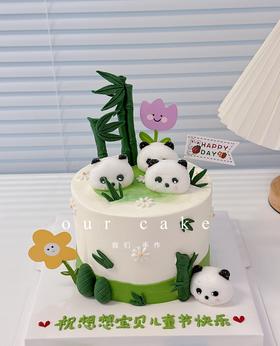 棉花糖儿童节卡通蛋糕-低糖处理无添加