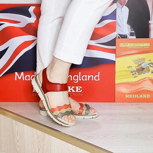 限时特价——西班牙原产优雅超舒适女士皮凉鞋12250-红绿黄 商品图7