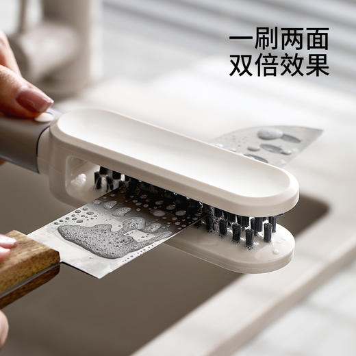 FaSoLa刀具清洁刷长手柄多功能厨房餐具刷子筷子盘子刀叉清洗神器 商品图2