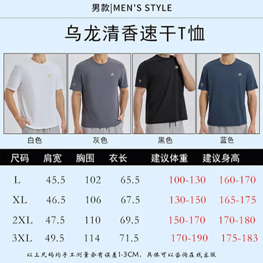 【19.9元/件】棉一彩速干女士/男士半袖 商品图1