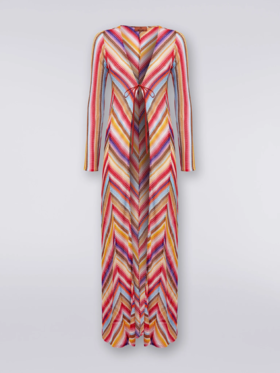MISSONI - Long Cover Up - Multicolor Red Stripes  - 女装 - 上衣 - 红色
