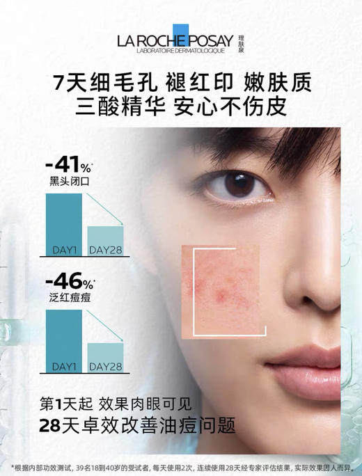 理肤泉三酸精华30ml 水杨酸淡化痘痕祛痘黑头收缩毛孔 商品图2