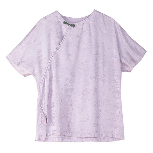 牧衣游原创 炒色真丝混纺衬衫女夏新款光泽轻薄复古文艺上衣 庭花 商品图4