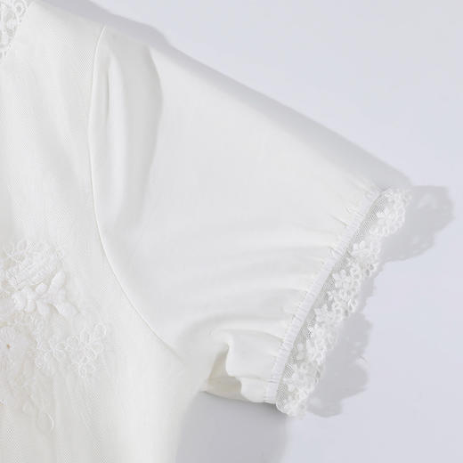 【商场同款】熳洁儿 女士家居服睡裙棉莱卡短袖连衣裙V领甜美公主风24203232 商品图4