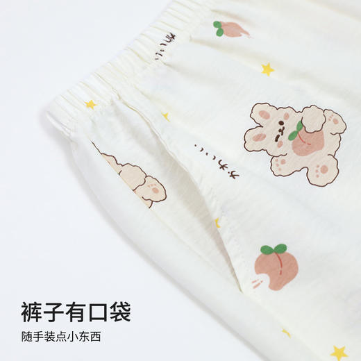 【商场同款】熳洁儿 女士梭织家居服开衫短袖短裤套装可爱卡通少女印花24203008 商品图4