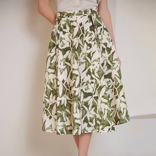 【棉质印花百褶裙】24年春夏新品女士印花半裙时尚百褶裙 商品图2