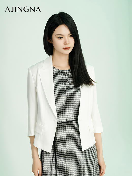 【商场同款】阿菁娜2024夏季新款通勤收腰短款西服A29X108013 商品图1