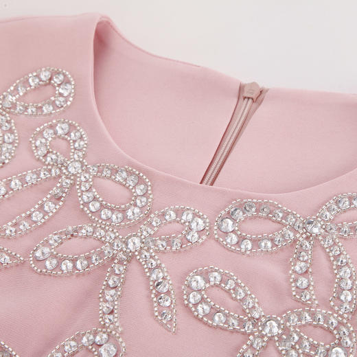 PF8B8斯尔丽2024新款法式浪漫复古绣花钉珠H型显瘦时尚减龄小香连衣裙 商品图4