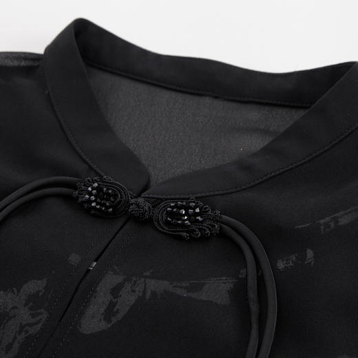 PF8J3斯尔丽2024新款改良版宽松飘逸雪纺薄透配印花内搭两件套连衣裙 商品图4