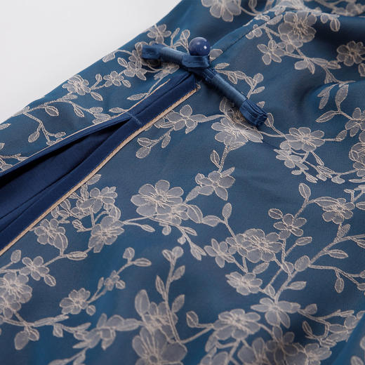 PF8H3斯尔丽2024新款改良旗袍奥黛款双层收腰放摆显瘦气质版连衣裙 商品图5