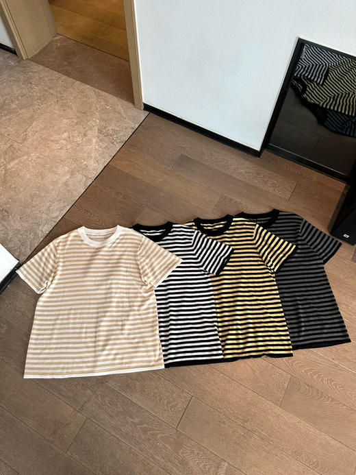 max mar*针织条纹短袖 10%silk 真丝＋70%lyocell莱赛尔（天丝）＋20%cotton棉 商品图1