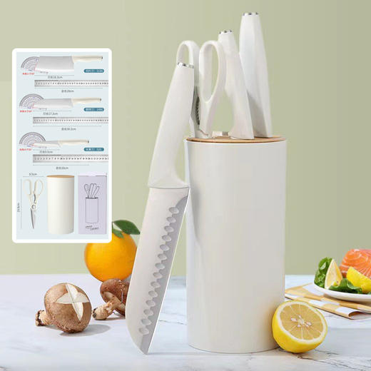 厨房菜刀 德国工艺菜刀 刀具套装家用厨房五件套切菜刀砍骨刀切片刀剪刀 商品图7
