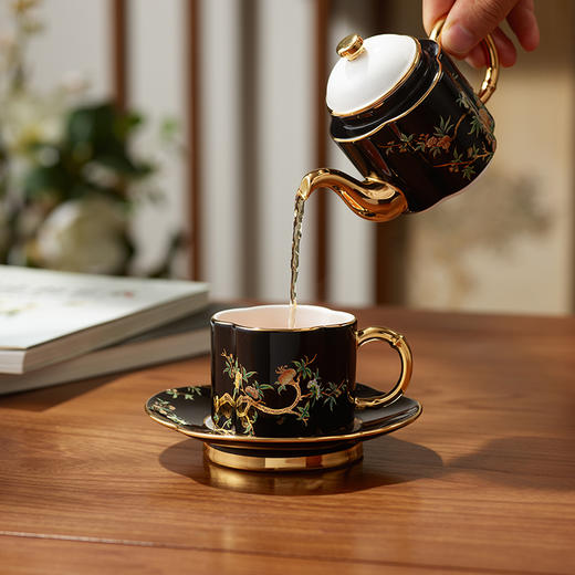 永丰源夫人瓷石榴家园4头茶具陶瓷茶具套装轻奢描金茶壶茶杯碟 商品图1