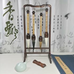 四毫榉木竹节造型提斗-得心应手毛笔，尽显书法国画之美