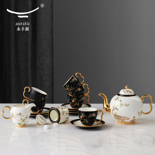 永丰源 夫人瓷石榴家园 17头咖啡具 轻奢下午茶杯碟陶瓷茶具套装 商品图3