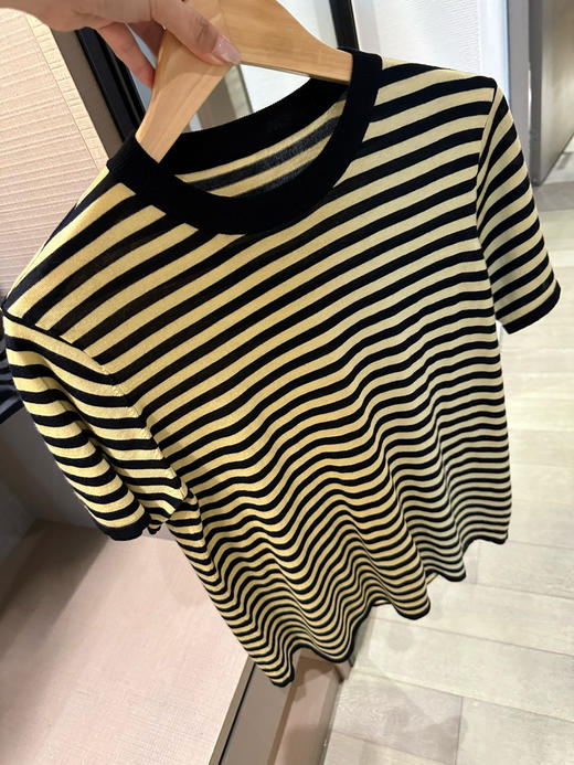 max mar*针织条纹短袖 10%silk 真丝＋70%lyocell莱赛尔（天丝）＋20%cotton棉 商品图11