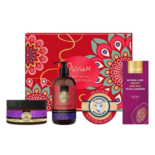 澳莉维亚爱美丽清洁护肤四件套装礼盒 【洗面奶面霜手工皂身体乳】 商品图3
