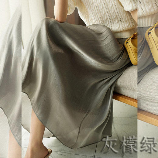 【新款半身裙女薄款】百褶双层丝光蓬蓬裙 清新网纱韩版清新褶皱仙女裙  商品图5