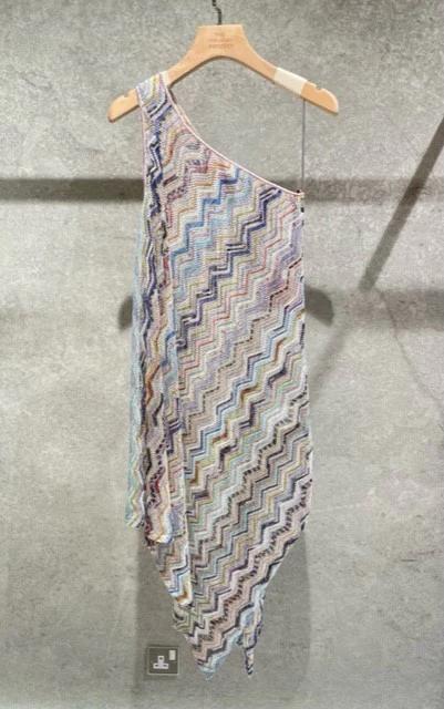 MISSONI - Short Dress - Multicolor Blue Tones - 女装 - 上衣 - 蓝色 商品图0