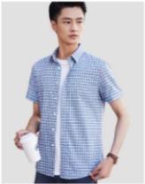 步森男装2024夏款千鸟格百搭休闲短T 商品图0