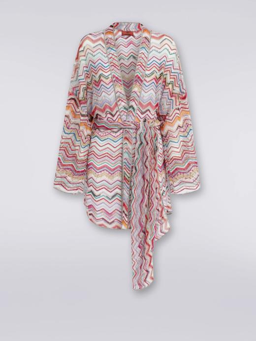 MISSONI - Short Cover Up With Belt - Multicolor Red Tones - 女装 - 上衣 - 红色 商品图0