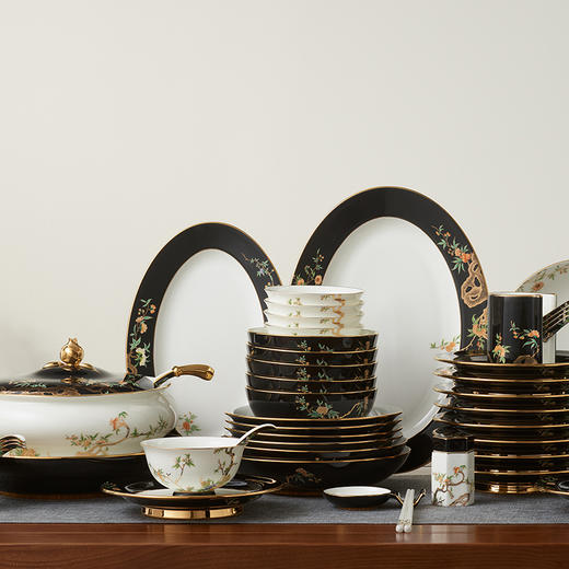 永丰源 石榴家园44头91头餐具套装 轻奢碗碟餐具家用 送礼佳品 商品图0