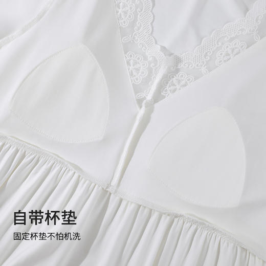 【商场同款】熳洁儿 女士家居服睡裙棉莱卡短袖连衣裙V领甜美公主风24203232 商品图2