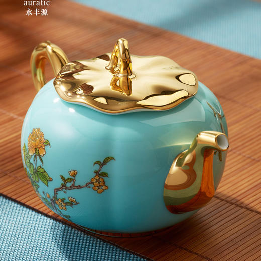 永丰源 西湖蓝 6头/7头茶具陶瓷轻奢三才盖碗功夫茶具客厅家用下午茶 商品图6