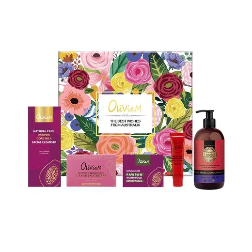 中欧班列精选】Oliviam澳莉维亚澳洲进口花朵清洁护肤五件套 节日礼品 ALWY 商品图1