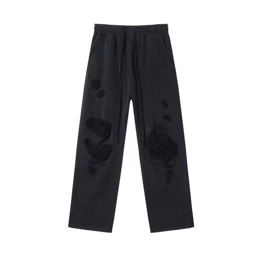 K47夏季时尚新款男士破洞休闲裤潮流美式直筒裤子复古街头休闲裤 商品图0