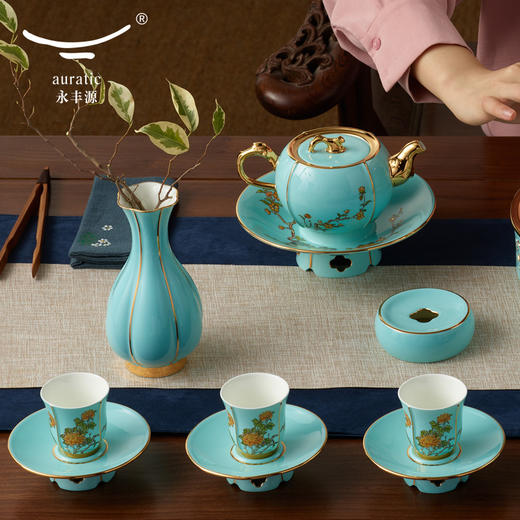 永丰源 夫人瓷33头陶瓷茶具 豪华功夫茶具茶盘盖碗家用整套茶具 商品图1